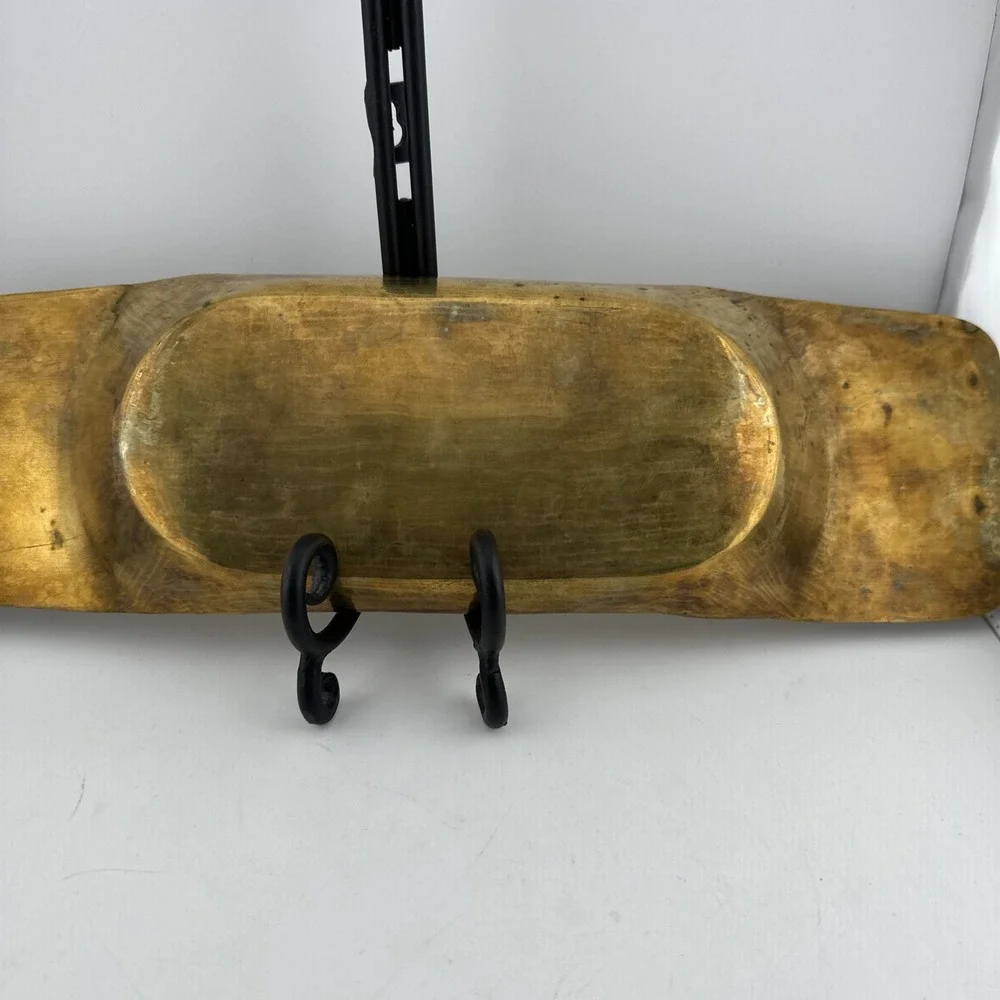 Vintage Solid Brass Long Decorative Serving Tray 14.5